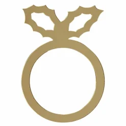 Party Delights Tableware<Gold Acrylic Holly Napkin Rings (6Pk)