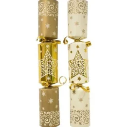 Party Delights Christmas Crackers<Gold And Cream Catering Crackers - 28Cm (50Pk)