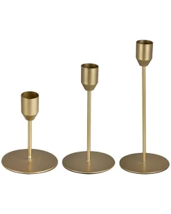 Party Delights Halloween Home Decor<Gold Candle Stick Holders (3Pk)
