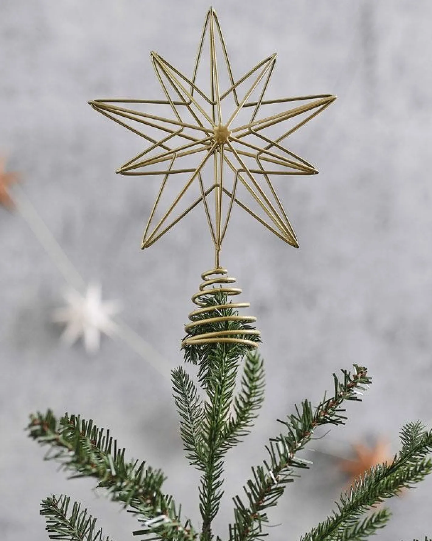 Party Delights Hanging Decorations<Gold 3D Wire Star Tree Topper