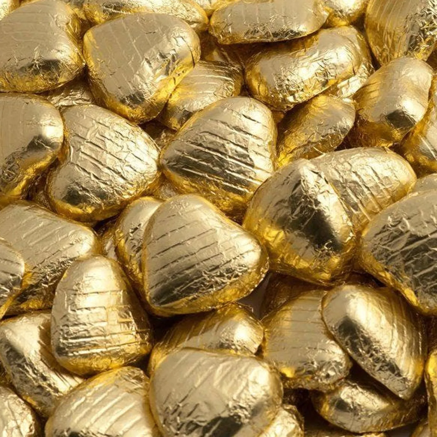 Gold Foil Chocolate Hearts - 1Kg<Party Delights Online