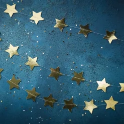 Gold Foiled Star Paper Garland - 5M<Party Delights