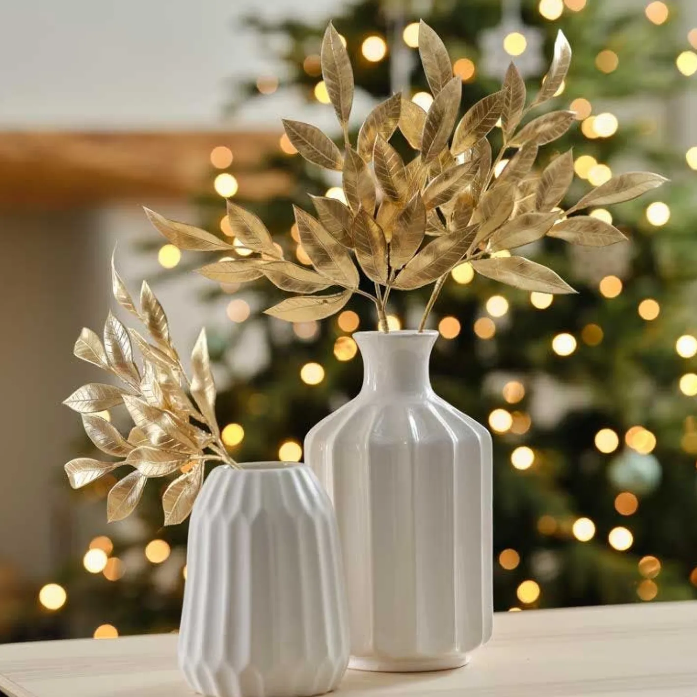 Gold Foliage Stems - 37Cm (5Pk)<Party Delights Outlet