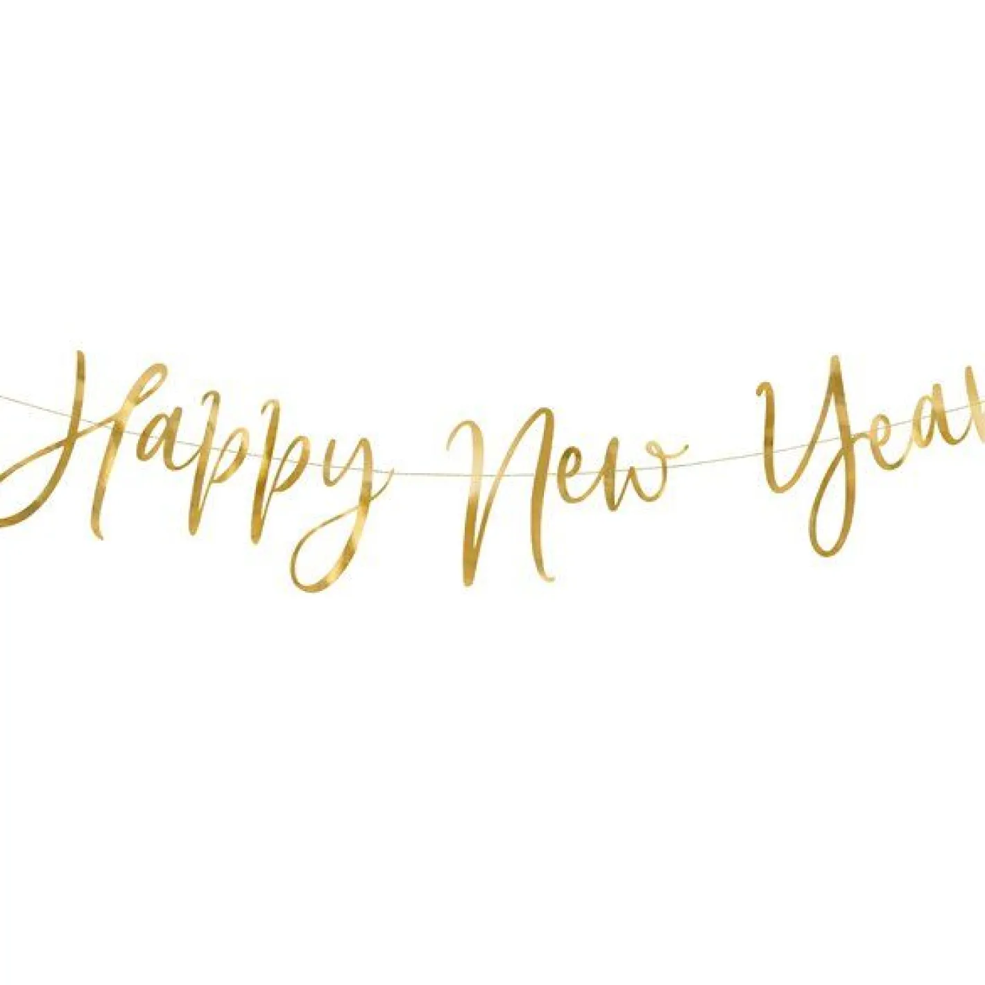 Gold 'Happy New Year' Foil Paper Letter Banner - 66Cm<Party Delights New
