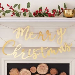 Gold Merry Christmas Acrylic Banner - 1.5M<Party Delights Hot