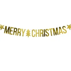 Gold Merry Christmas Banner - 1.5M<Party Delights