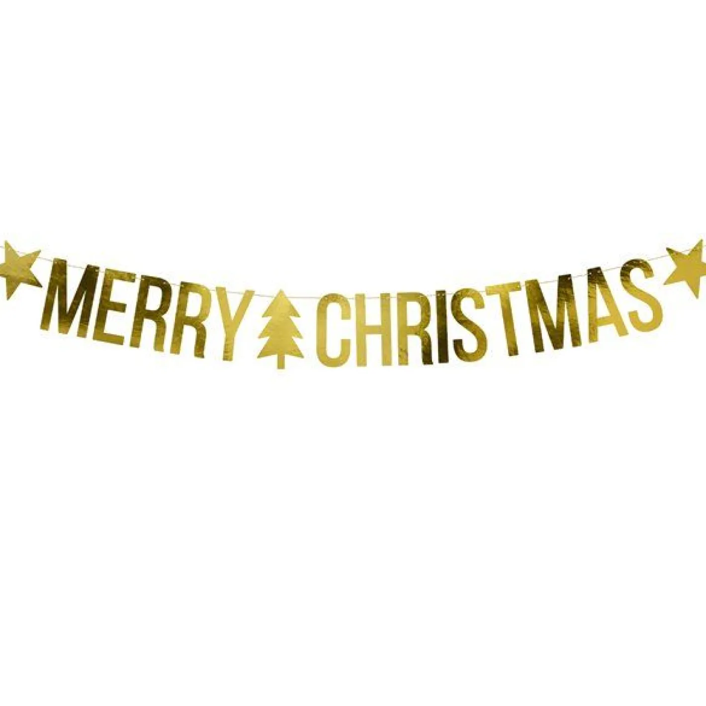 Gold Merry Christmas Banner - 1.5M<Party Delights