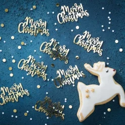 Party Delights Tableware<Gold Script Foil Merry Christmas Foil Confetti (14G)