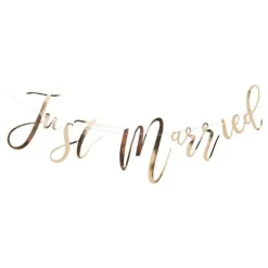 Gold Wedding Just Married Garland - 1.5M<Party Delights Outlet