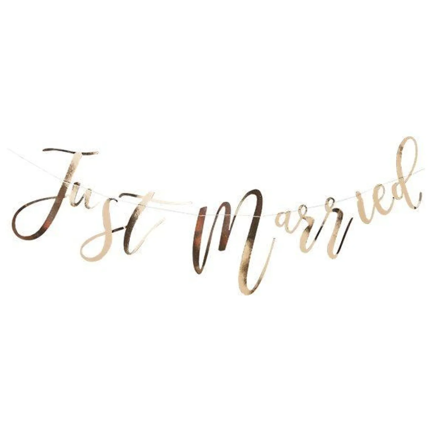 Gold Wedding Just Married Garland - 1.5M<Party Delights Outlet