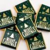 Green & Gold Merry Christmas Chocolate Neapolitans X50<Party Delights Online