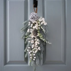Green And White Foliage Door Swag<Party Delights Sale