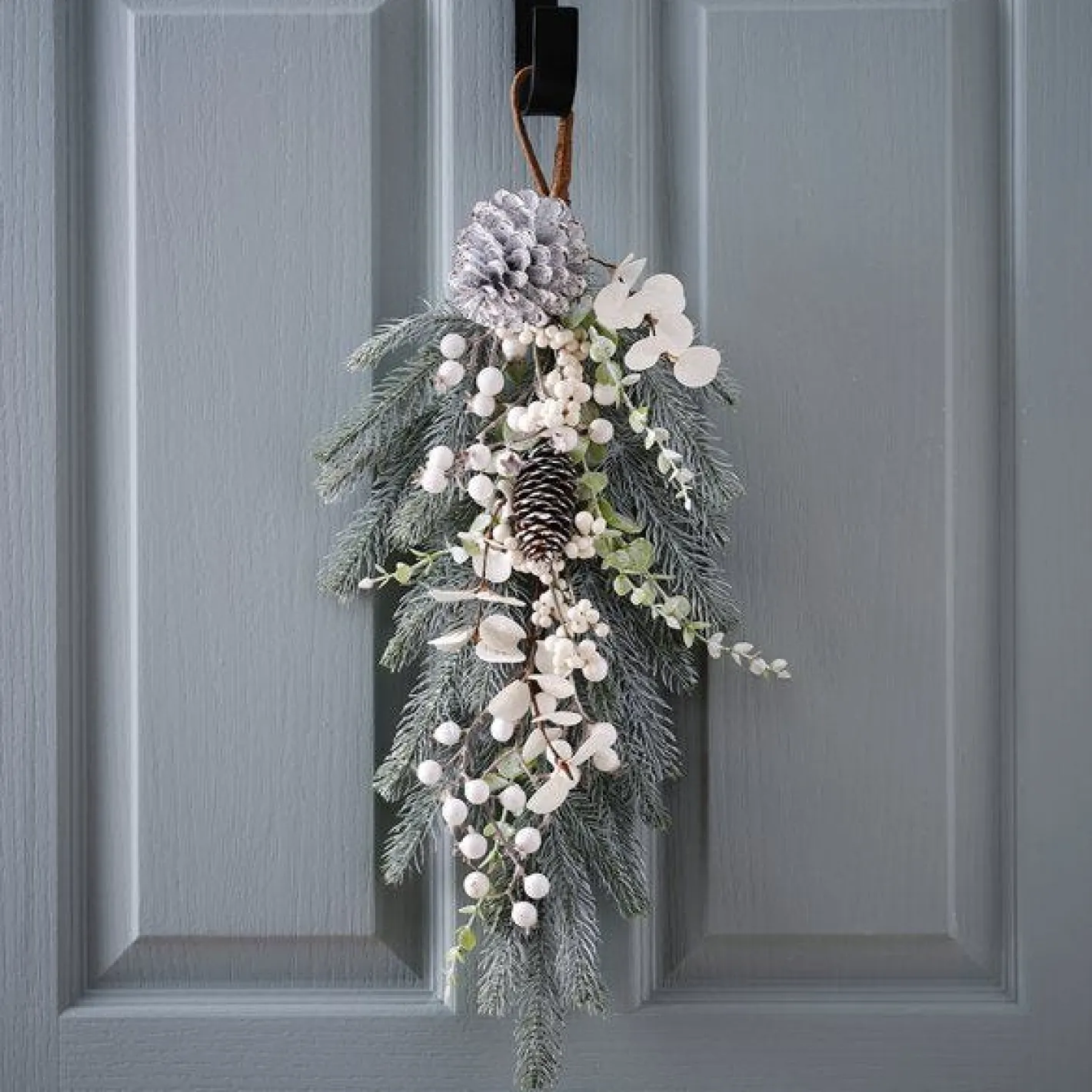 Green And White Foliage Door Swag<Party Delights Sale