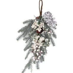 Green And White Foliage Door Swag<Party Delights Sale