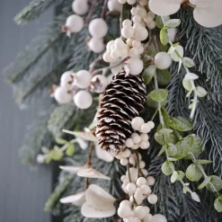 Green And White Foliage Door Swag<Party Delights Sale
