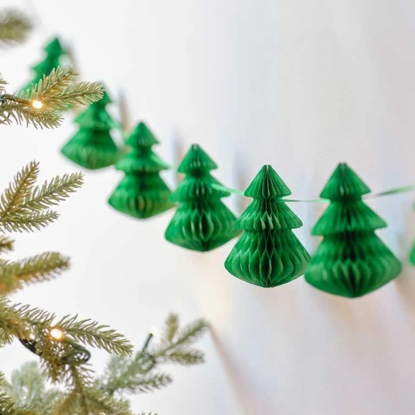 Green Honeycomb Trees Paper Garland - 2M<Party Delights Sale
