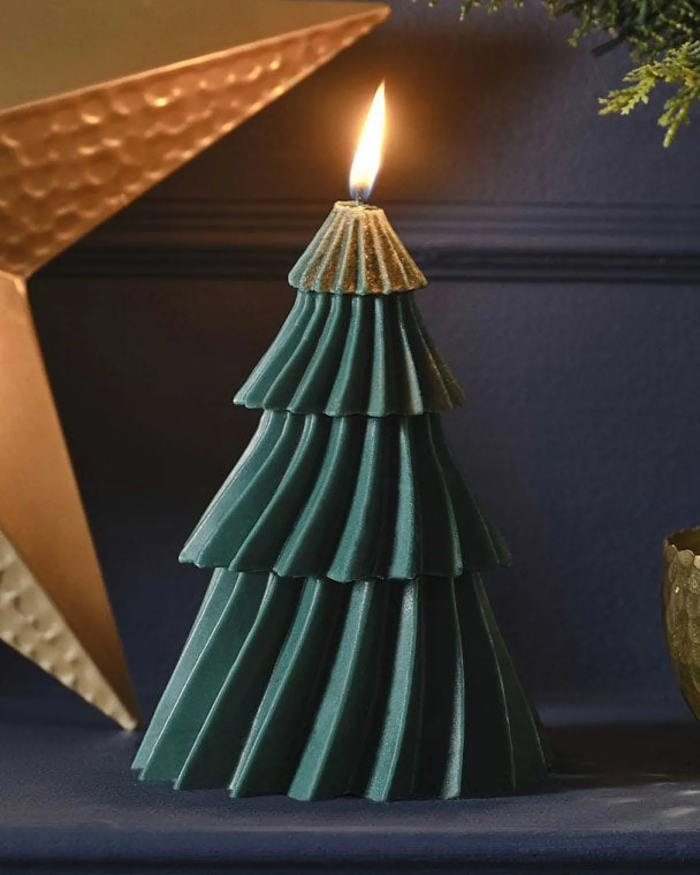 Party Delights Tableware<Green Tree Shaped Candle