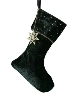 Party Delights Stockings & Sacks<Green Velvet With Embroidery Stocking