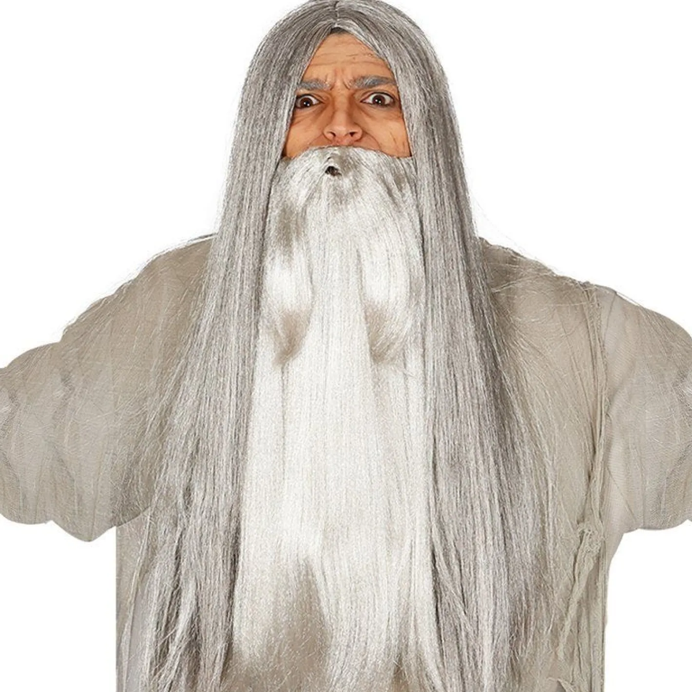 Grey Long Wig<Party Delights New