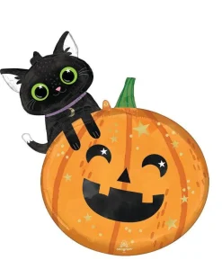 Party Delights Balloons<Halloween Cat & Pumpkin Supershape Balloon - 29" Foil