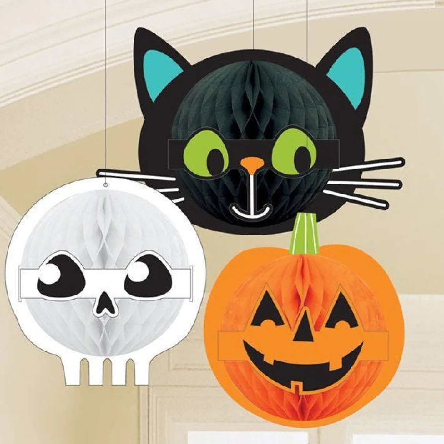 Hallo-Ween Friends Honeycomb Decorations (3Pk)<Party Delights Sale