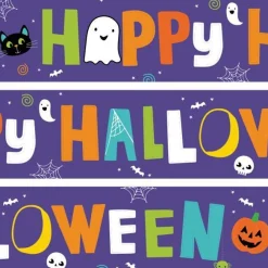 Hallo-Ween Friends Paper Banners - 1M (3Pk)<Party Delights Sale