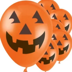 Party Delights Balloons<Halloween Pumpkin Print Orange Balloons - 12" Latex (6Pk)