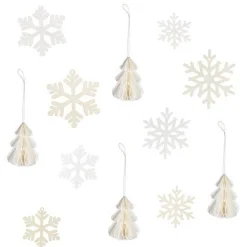 Party Delights Snowflake Decorations<Hanging Snowflake And Honeycomb Tree Accessory Kit