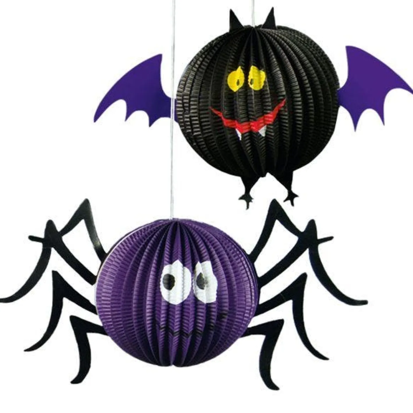 Hanging Spider Or Bat Honeycomb Decoration - 18Cm<Party Delights Online