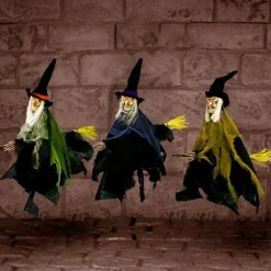 Party Delights Props<Hanging Witch On Broom - 40Cm