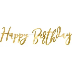 Happy Birthday Gold Banner - 0.6M<Party Delights Best
