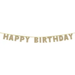 Happy Birthday' Luxe Gold Letter Banner - 3M<Party Delights