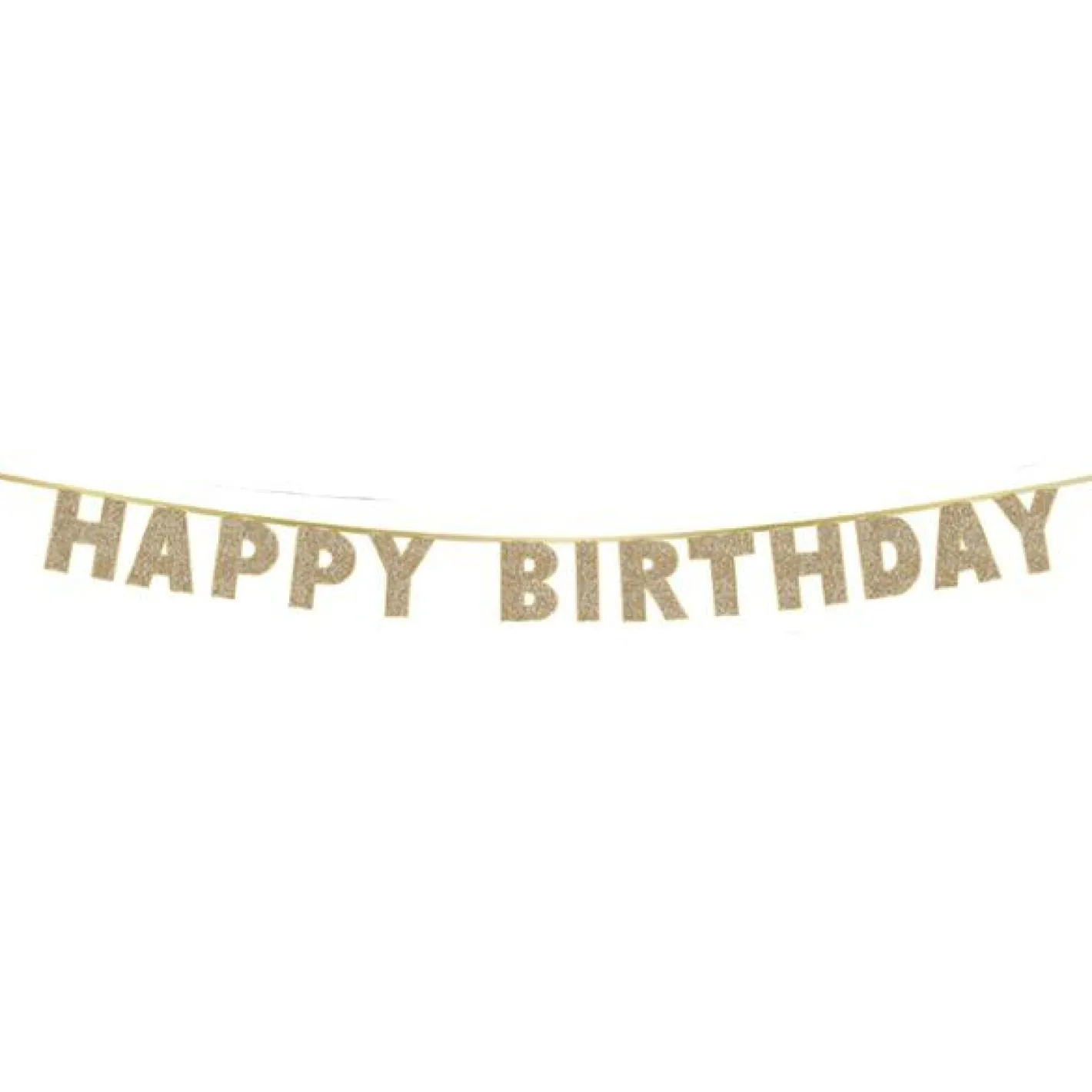 Happy Birthday' Luxe Gold Letter Banner - 3M<Party Delights