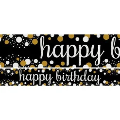 Happy Birthday Paper Banners - 1M (3Pk)<Party Delights Discount