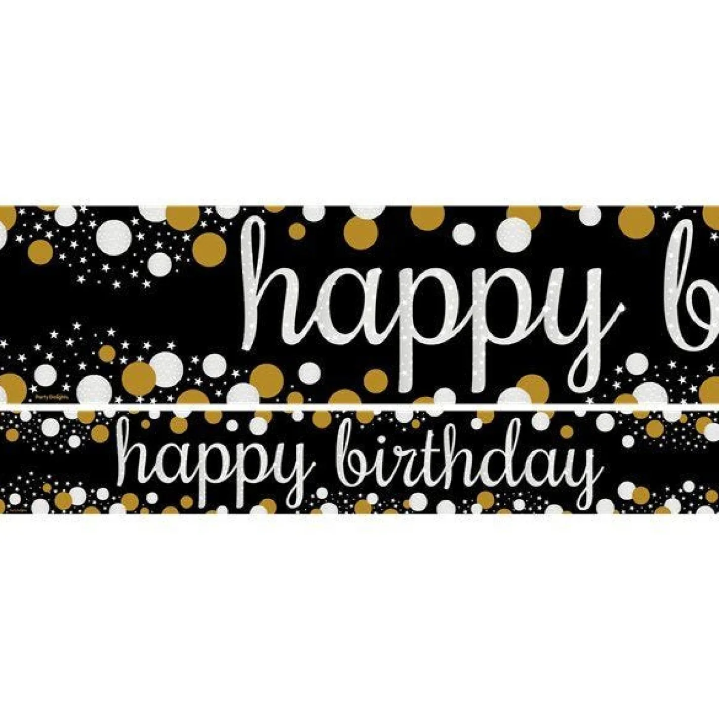 Happy Birthday Paper Banners - 1M (3Pk)<Party Delights Discount