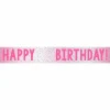 Happy Birthday Pink Add An Age Foil Banner<Party Delights Best