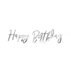 Happy Birthday Silver Banner - 0.6M<Party Delights Hot