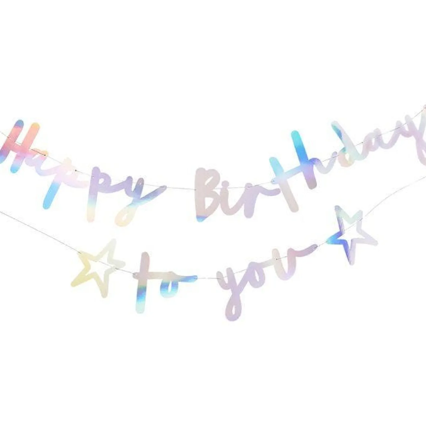 Happy Birthday To You Iridescent Paper Banner - 2M<Party Delights New