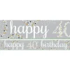 Happy 40Th Birthday Celebration Paper Banners - 1M (3Pk)<Party Delights Outlet