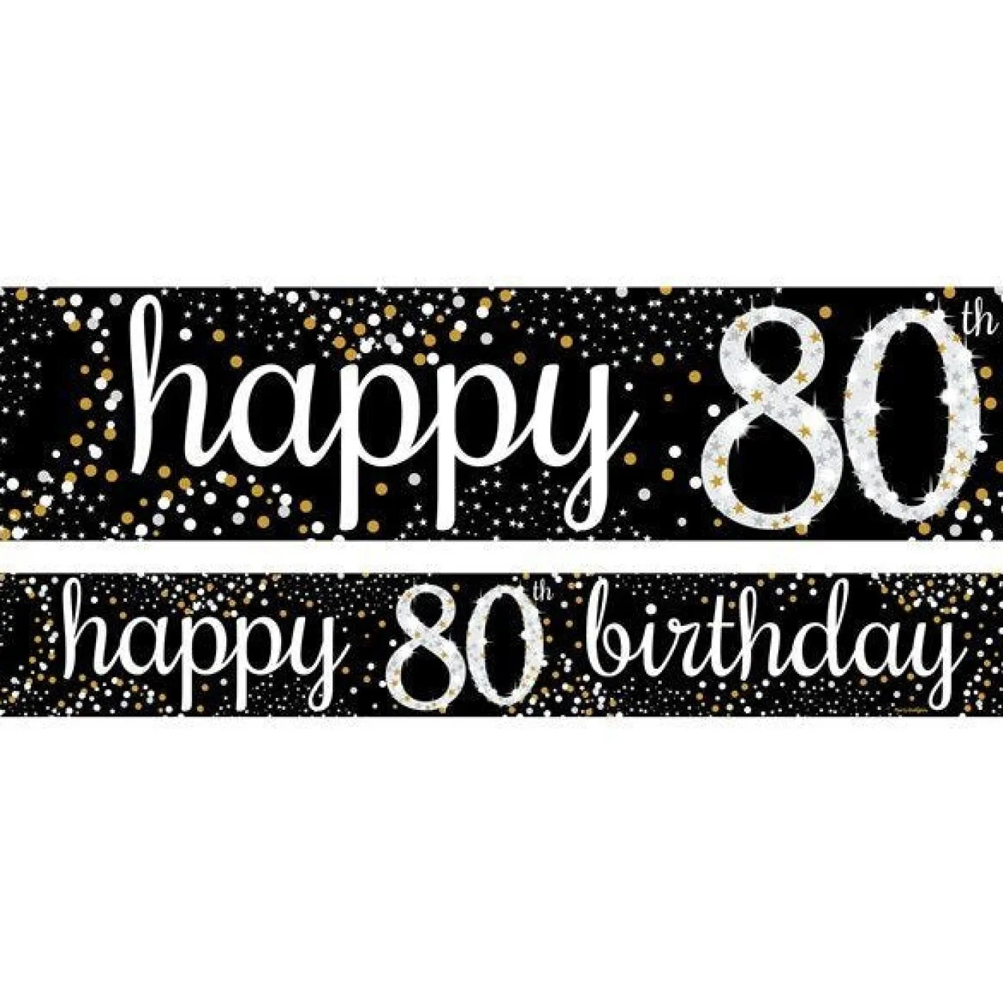 Happy 80Th Birthday Paper Banners - 1M (3Pk)<Party Delights Hot