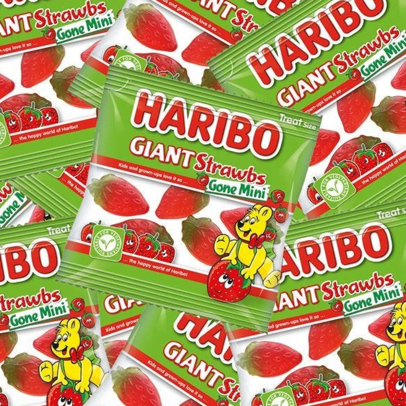 Haribo Giant Strawbs Mini's X100<Party Delights Hot