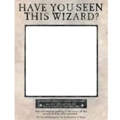 Harry Potter Wanted Poster Frame Photo Prop - 87Cm X 70Cm<Party Delights Discount