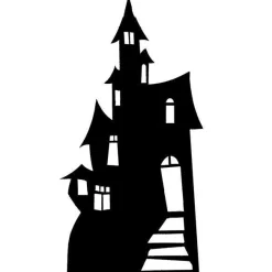 Party Delights Cut Outs & Scene Setters<Haunted House Silhouette Cardboard Cutout - 166Cm X 79Cm