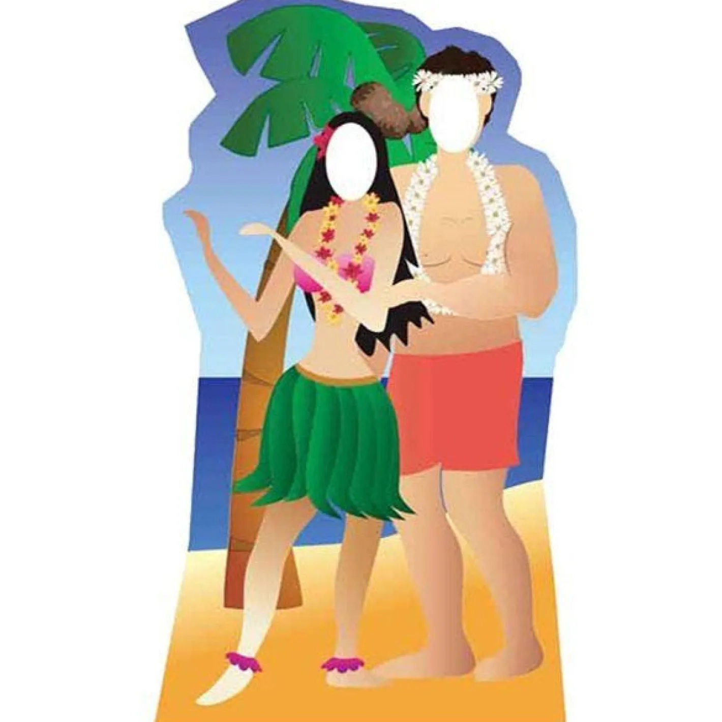 Hawaii Couple Stand In Photo Prop - 183Cm X 95Cm<Party Delights