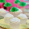 Hawaiian Honeycomb Palm Trees Cupcake Toppers (6Pk)<Party Delights Outlet
