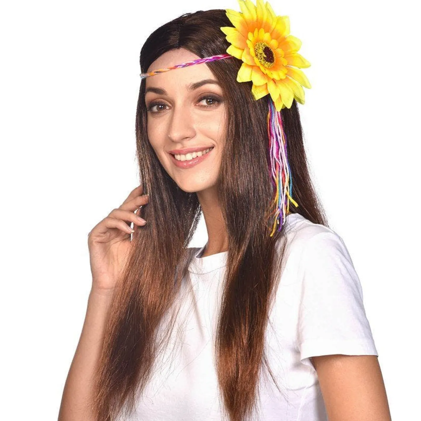 Hippie Wig With Sunflower Headband<Party Delights Hot