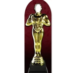 Hollywood Awards Night Golden Statue Stand In Photo Prop - 180M X 61Cm<Party Delights New