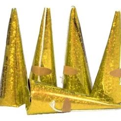 Party Delights Christmas Party Accessories<Holographic Gold Cone Party Poppers (10Pk)