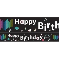 Holographic Music Happy Birthday Banner - 2.7M<Party Delights Best