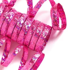 Hot Pink Holographic Streamers - 10 Coils<Party Delights Online